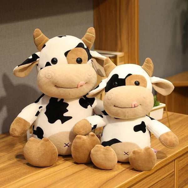 Cute Cattle Plush Toy Stuffed Kawaii Milk Cow Soft Animals Doll Pillow For Kids Girls Nice Birthday Wedding Gifts