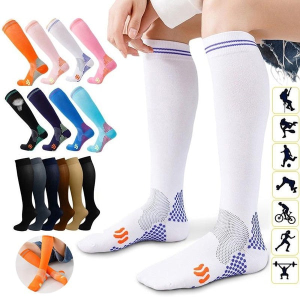 Men's and Women's Compression Socks Fashion 20-30mhg Knee High Stockings Sports Men's Socks, The Best Support for Sports Running, Cycling