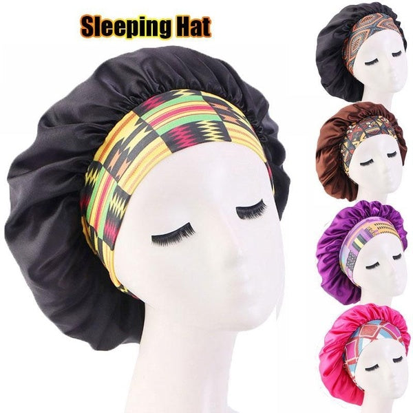 Soft Pure Satin Silk Sleeping Cap Night Sleep Hat Hair Care Scarves Bonnet for Women