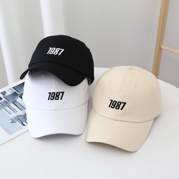 Baseball Cap Duck Cap 1987 Letter Embroidered Duck Cap for Women All-match Casual Baseball Cap All-season Baseball Cap