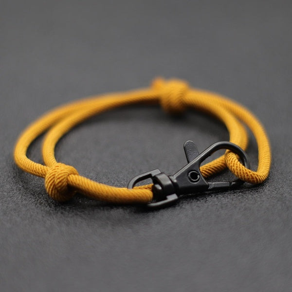 Mode redimensionnable corde Bracelets pour hommes femmes noir homard griffe charme Braclet survie en plein air Braslet meilleur ami Brazalete