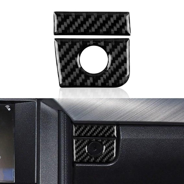 Carbon Fiber Car Storage Box Panel Sticker Decals Interior Trim Cover For Ford Mustang GT 2015 2016 2017 2018 2019 2020 2021 2022 2023 2024 Accessori