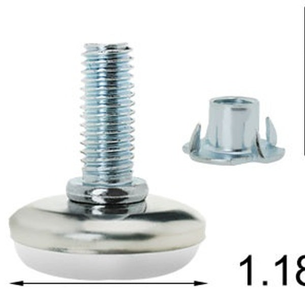 M8 x 20 x 30mm Screw on Furniture Glide Leveling Feet Adjustable Leveler with T-nuts for Chair Leg 16pcs