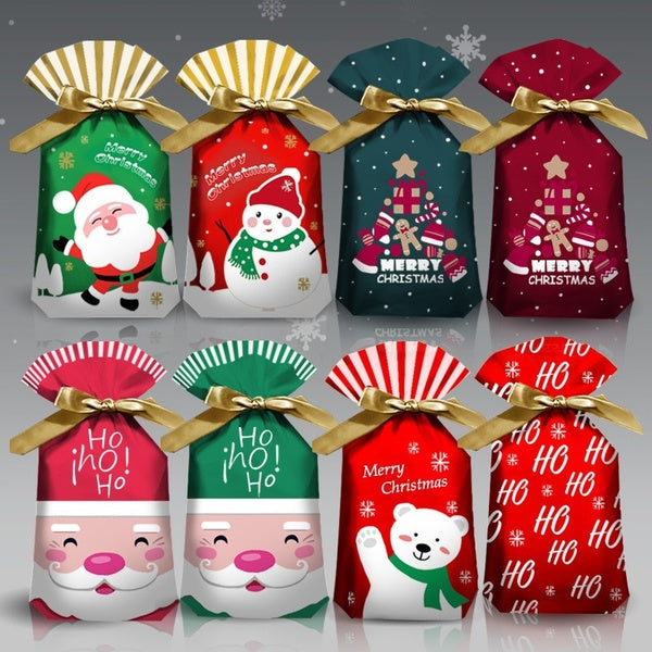 1-5-10Pcs Christmas Party Plastic Box Popcorn Box Candy Gift Box Cookie Bags Birthday Party Decorations Xmas Gifts