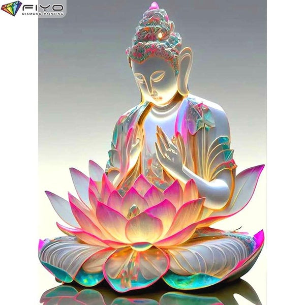 FIYO Buddha DIY 5D Diamond Painting Full Drill with Number Kits Maison et Cuisine Mode Point De Croix Broderie Peintures Toile Photos Décoration Mura