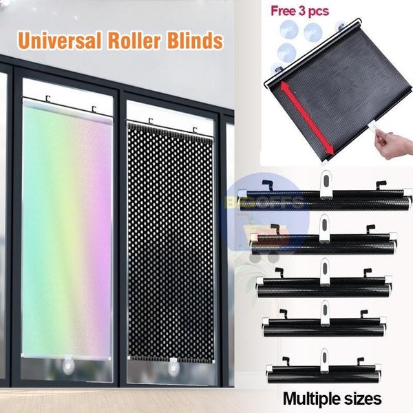 Suction Cup Universal Roller Blinds Sunshade Blackout Curtain Car Bedroom Kitchen Office Window Nail-free Sun-shading Curtains