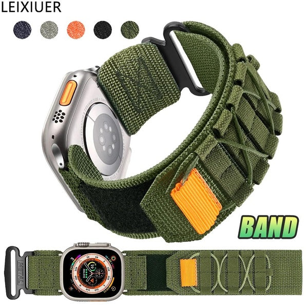 LEIXIUER Nylon Band for Smart Watch Ultra 2-Ultra 49mm 9 8 7 45mm 41mm for Smartwatch Series SE 6 3 5 4 2 1 44mm 40mm 42mm 38mm, Sport Men Watchband