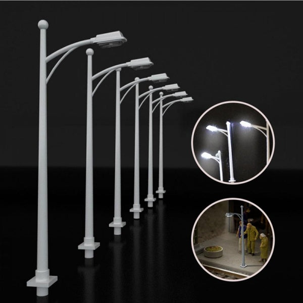 12PCS 3V Model Light Led Lights Street Light 1-150 Mini Lamppost N Scale Train Garden Lamp Diorama Building Sand Table Accessories Matron Inn