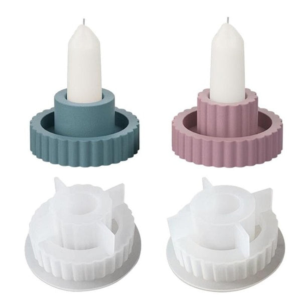 DIY Round Holders Resin Cement Plaster Silicone Molds