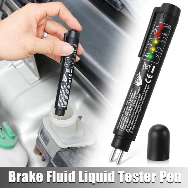 Brake Fluid Liquid Tester Pen Auto Brake Diagnostic Testing Tool with 5 LED Indicators for DOT3 DOT4 Brake Fluid