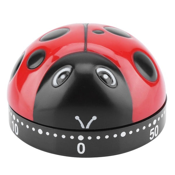 Kitchen 60-Minute Timer Ladybug-Shaped Rust-Proof Mechanical Alarm Clock, Durable Kitchen Tools