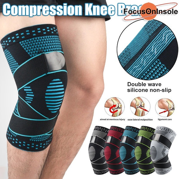 FocusOnInsole 1Pc-1Pairs Professional Knee Compression Sleeves Joint Injury Recovery Aid Arthritis Pain Relief Brace Sports Support Pads for Running