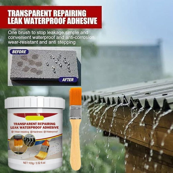 Clear Waterproof Seal Liquid, Transparent Repairing Waterproof Adhesive Sealant Anti-leak Sealing Glue for Toilet Wall Crack Bath Tube Ceiling Leakin