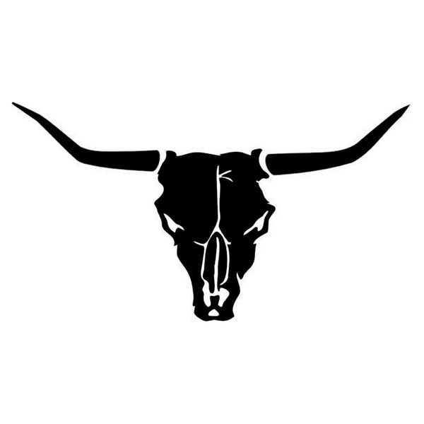 15.2*8.3CM Bull Longhorn Skull Fashion Decals Vinyl Car Sticker Motorcycle And Car Styling Black-Silver C9-1591