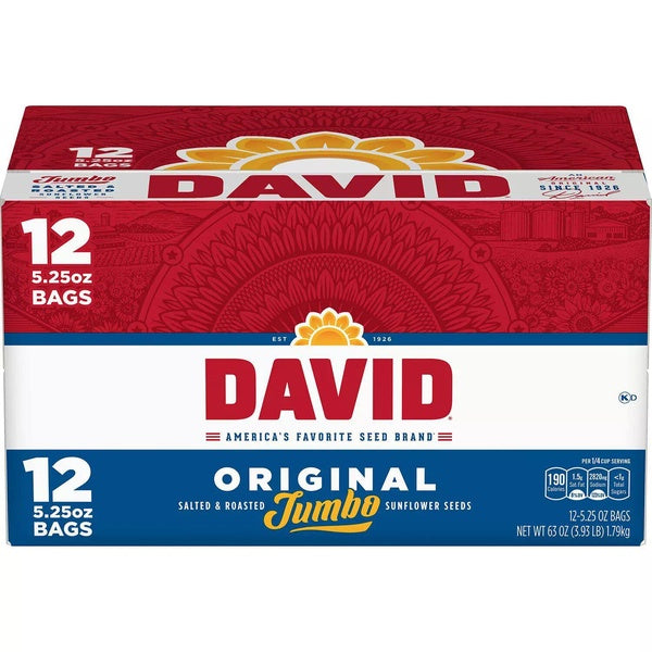 David Jumbo Sunflower Seeds (5.25 oz, 12 ct)