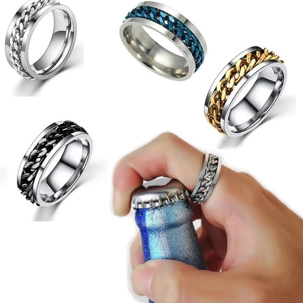 FashionStainless Ring Steel Rotatable Bottle Opener Party Ring Creative Versatile Beer Bottle Opener