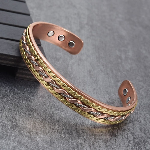 Twisted Magnetic Copper Bracelet Health Energy Adjustable Bracelet Copper Open Cuff Copper Bracelets Bangles for Women