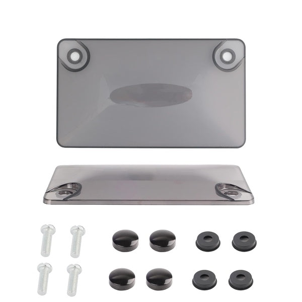 Motorcycle License Plate Cover Bubble Tinted For US Motorcycle License Plate Black Clear Shield Tag Frame Anti-Scratch 4x7 Inch