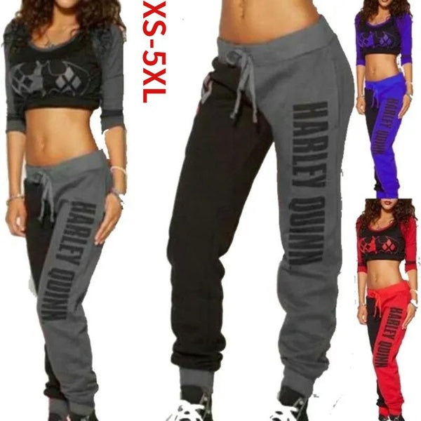 Women's Fashionable Sportswear, Jogging Pants, Cotton Fitness Sportswear, Plus Size XS-5XL