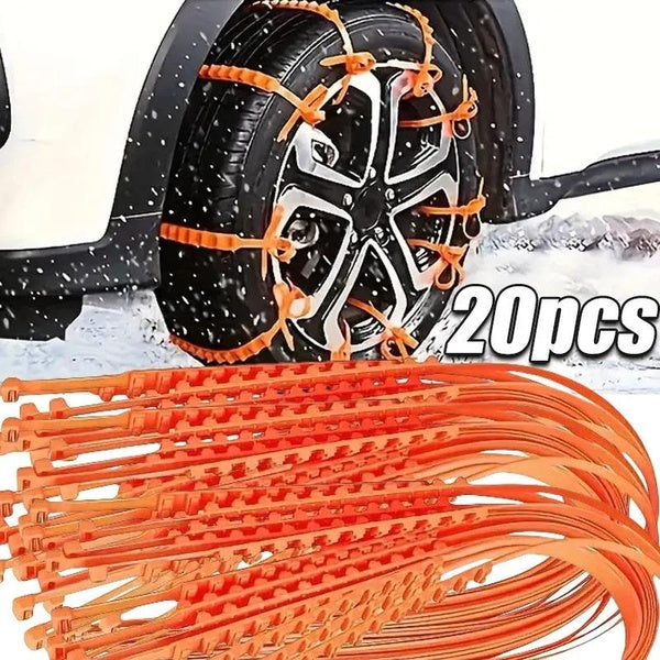 10-20pcs Winter Snow Chains for Car & Motorcycle - Anti-Skid Tire Chains for Emergency & Outdoor Use