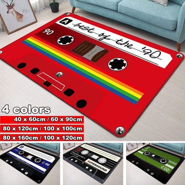 3D Vintage Radio Cassette Tape Design Home Decoration Anti-slip Mat Door Mats Water-absorb Floor Bath Mat Toilet Room Anti-slip Mat(6 Sizes 40 X 60cm