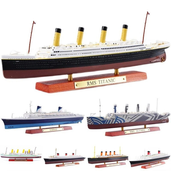 1:1250 Scale Alloy Diecast Cruise Ship Model RMS TITANIC HMT OLYMPIC HMHS BRITANNIC Model Boat Toy For Collection Souvenir Gift Home Office Decoratio