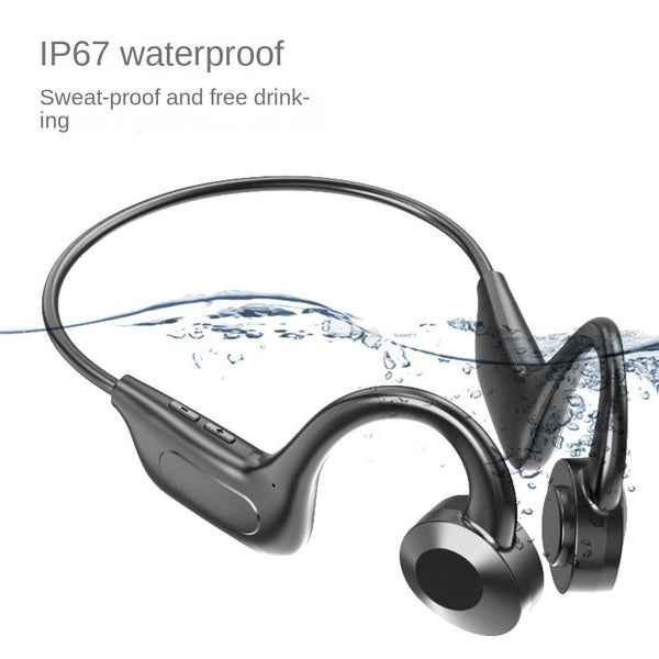 VG02 Bone Conduction Headphones, Open-Ear Wireless Bluetooth 5.3 Sport Headsets, Air Conduction Sport Headphones Built-in Mic,Lightweight Sweat Resi