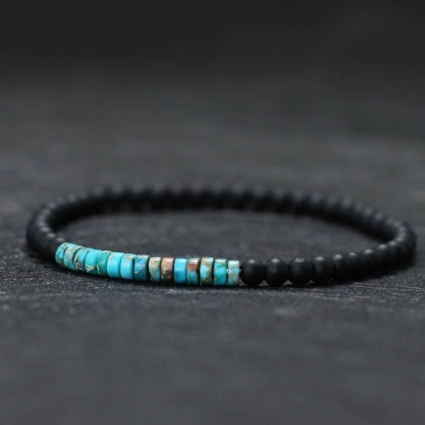 Boho 4mm À La Main Onxy Perles Bracelet Charmes Naturel Empereur Pierre Braslet Pour Hommes Brassard Simple Bijoux
