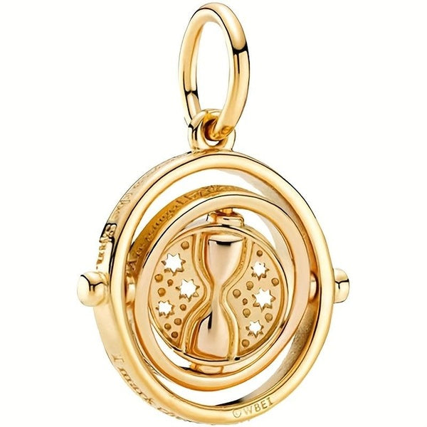 Silver Plated Rotatable Sand Leakage Design Golden Brass Pendant For DIY Bracelet Necklace Jewelry Making Accessories Matron Inn
