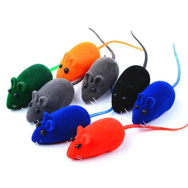 10 pièces jouet de souris de chat, jouets de chat doux de souris de grincement de flocage, chats d'intérieur interactifs pour des chats et des chaton