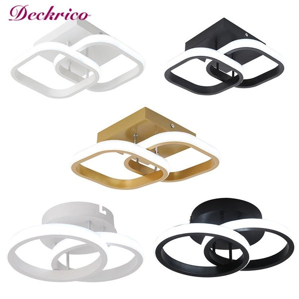 Modern LED Ceiling Lights, Square - Circular LED Ceiling Lamp for Hallway Chandelier Light Fixture Home Decor Lamp for Bedroom, Study, Office, Kitche