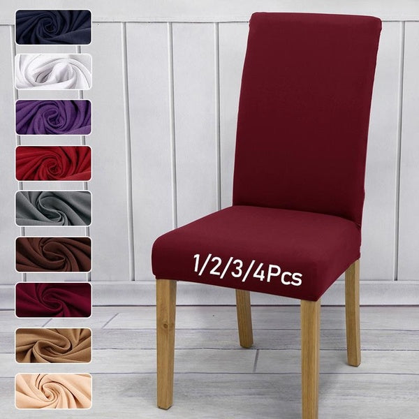 4-3-2-1Pcs Solid Color Universal Size Chair Cover Cheap Big Elasticity Seat Protector Seat Case Chair Covers for Hotel Living Room