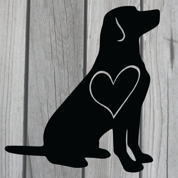Set of 2 Black Lab Labrador Heart Pet Dog Decal Vinyl Sticker