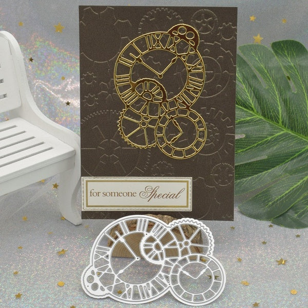 Horloges coupe Die pochoir pour bricolage Scrapbooking Album papier carte Photo artisanat décoratif