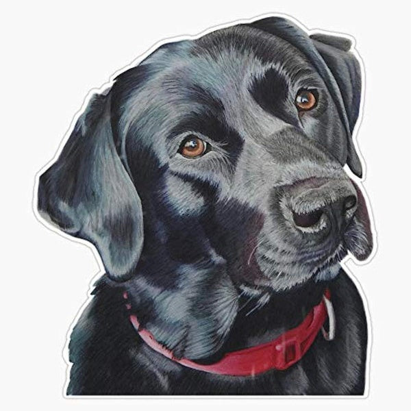 The Black Labrador Lab Dog Vinyl Waterproof Sticker Decal Car Laptop Wall Window Bumper Sticker 5"