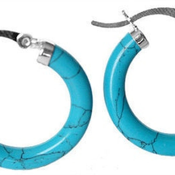 Nouveau charme en argent sterling 925 avec boucle d'oreille bleu turquoise