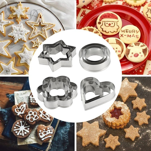 12PCS-Set Cookie Cutters Stainless Steel Biscuit Cutters Mold