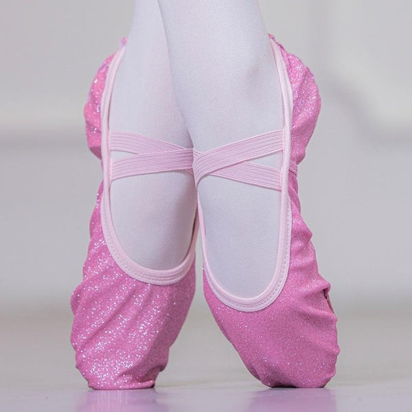 1pair Ballet Dance Shoes Glitter Pink Color Ballet Dance Shoes For Girls Children Women Teacher-100