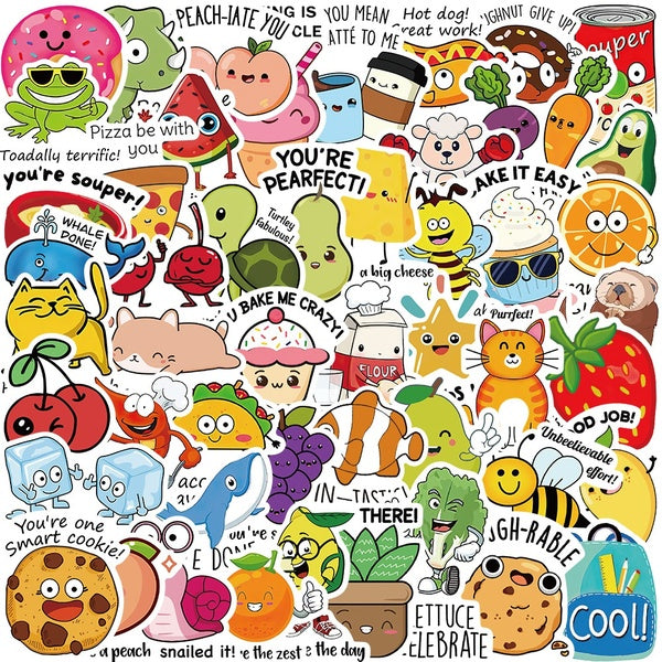 10-50Pcs Funny Kids Preschool Education Stickers Kids Promote Learning Stickers Graffiti Kids Toy Skateboard Phone Laptop Luggage Sticker Decals