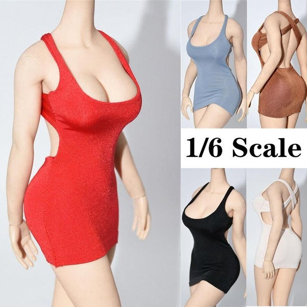 1pcs 1-6 Scale Ice Silk Skirt Dress Clothes For 12" Female Aciton Figure Body Dolls