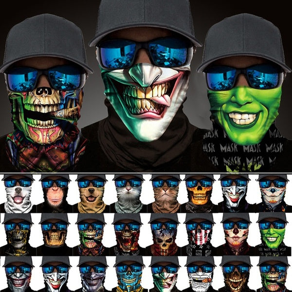 Funny Joker Neck Gaiter for Cycling Fishing UV Protection Skull Half Face Balaclava Scarf Warm Riding Motorcycle Headwear Neck Tube Bandana