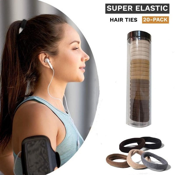 20PCS Hair Ties for Women Girls, Seamless Thick Hair Band, Elastic Hair Ties No Damage Ponytail Holders