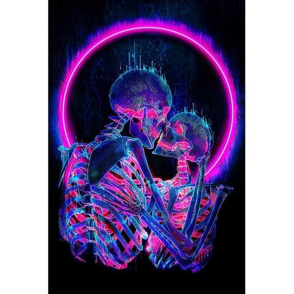 DIY 5D Diamond Painting Skeleton Couple Full Drill with Number Kits Home and Kitchen Fashion Crystal Rhinestone Cross Stitch Embroidery Paintings Can