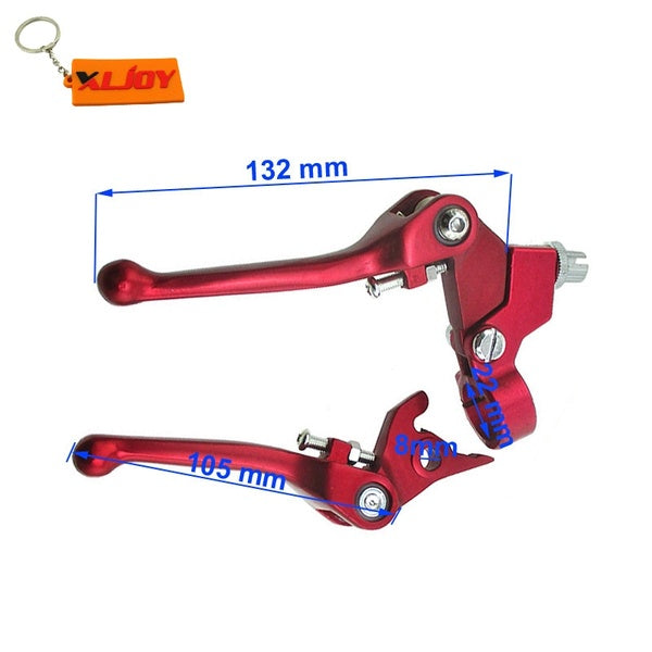 XLJOY Red Folding Brake & Clutch Levers Aluminum Fit For Chinese 50cc-160cc Mini Dirt Pit Bike Thumpstar Atomik Stomp Motocross Motorcycle