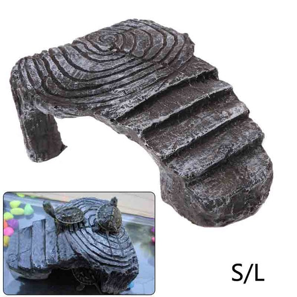 Resin Fish Tank Landscape Aquarium Decoration Turtle Tripod Balcony Climbing Ladder Toy Aquatic Ornament