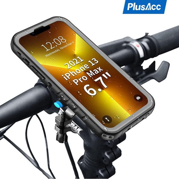PlusAcc Bike Phone Holder, Motorcycle Handlebar Cell Phone Mount for iPhone 16 15 14 13 12 11 Pro Max 16 15 14 Plus SE2-3 7 8 with Waterproof Case