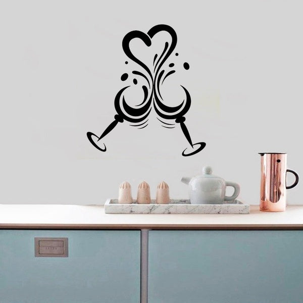 wine cup wall sticker for kitchen decoration mural decal Sticker.