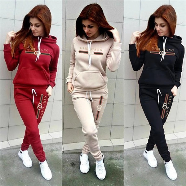 Women Sportswear Spring Autumn Tracksuit Hoodies Pants Tracksuit Sweatshirt Sweat Suit Gym Running Fitness Plus Size Jogging Set
