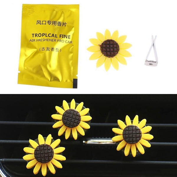 Car Sunflower Air Outlet Fragrant Perfume Clip Air Freshener Diffuser Car Accessories