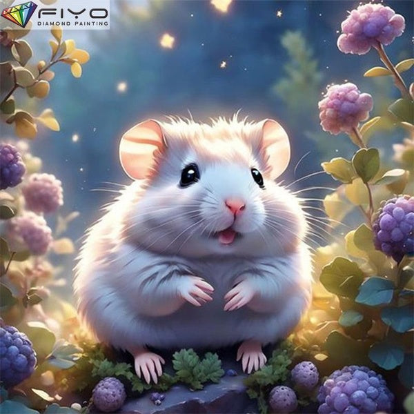 FIYO Cute Mice DIY 5D Diamond Painting Full Drill with Number Kits Home and Kitchen Fashion Mosaic Diamond Painting Canvas Wall Decoration Gift Craft